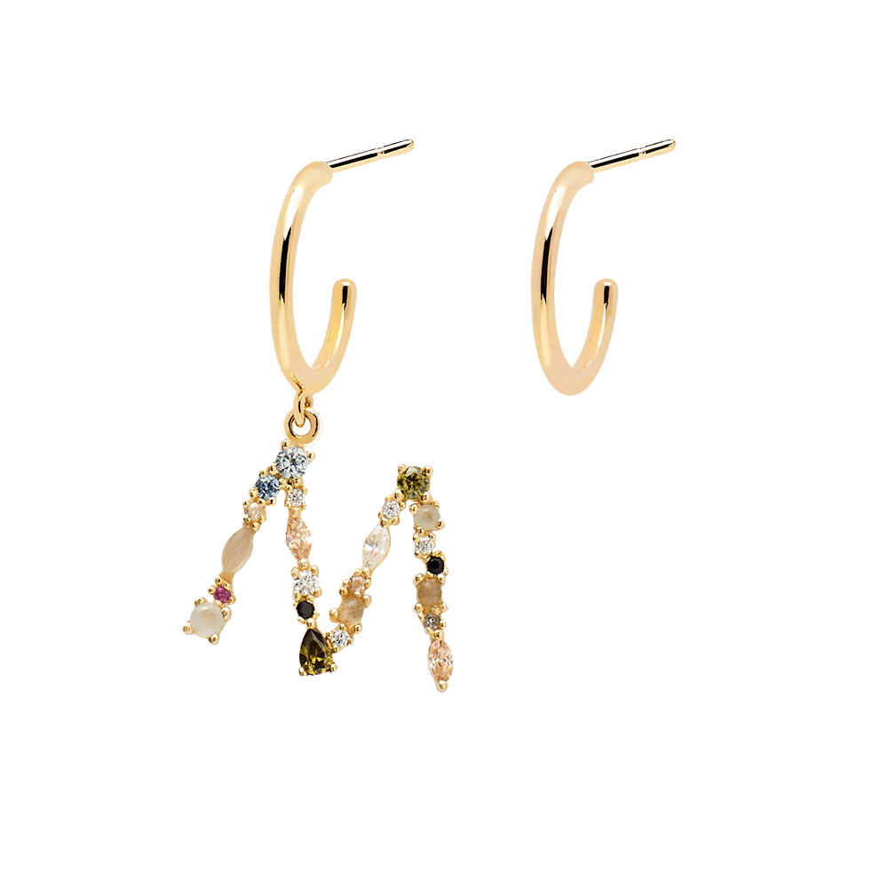 Letter M earrings